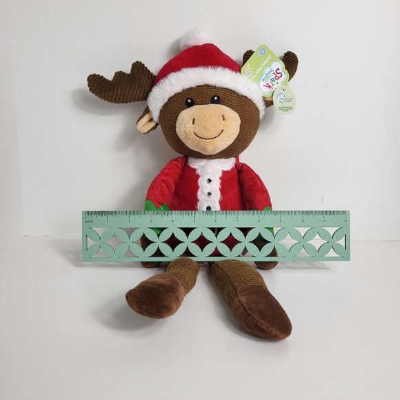 Spark Create Imagine Knit Plush Christmas Santa Moose Rattle Crinkle Holiday New - Picture 8 of 16